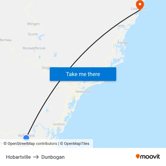 Hobartville to Dunbogan map