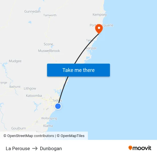 La Perouse to Dunbogan map