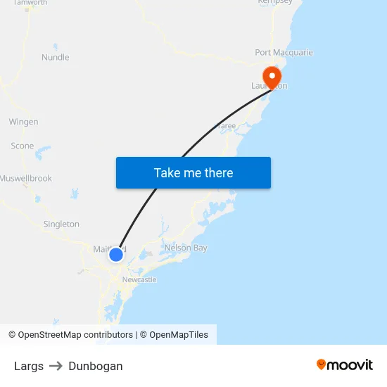 Largs to Dunbogan map