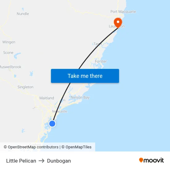 Little Pelican to Dunbogan map