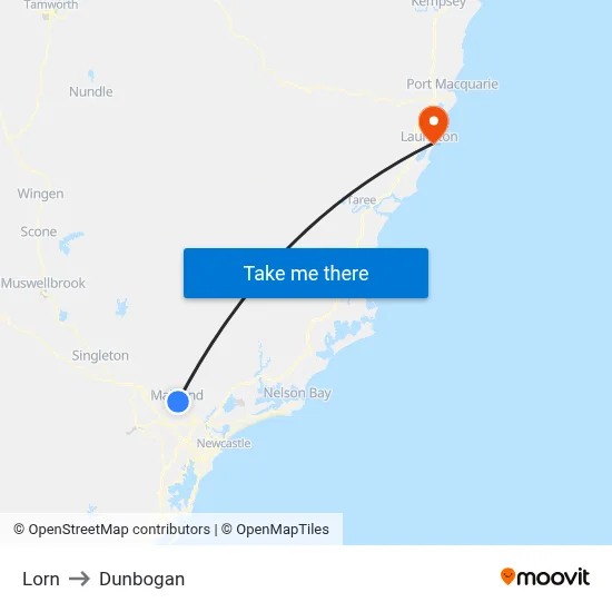 Lorn to Dunbogan map
