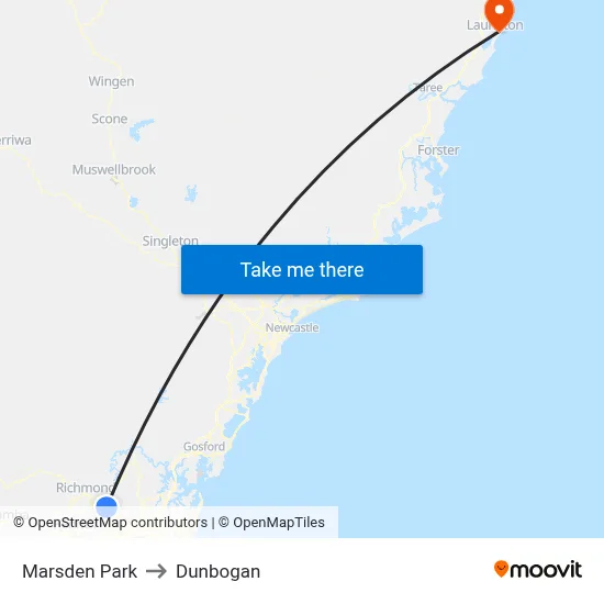 Marsden Park to Dunbogan map