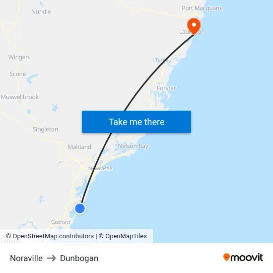 Noraville to Dunbogan map