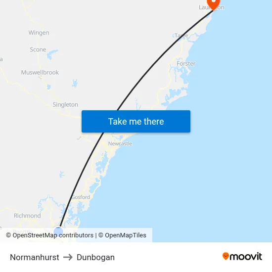 Normanhurst to Dunbogan map