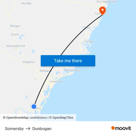 Somersby to Dunbogan map