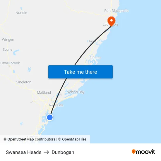 Swansea Heads to Dunbogan map
