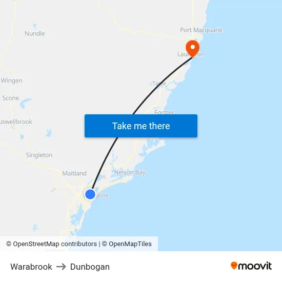 Warabrook to Dunbogan map