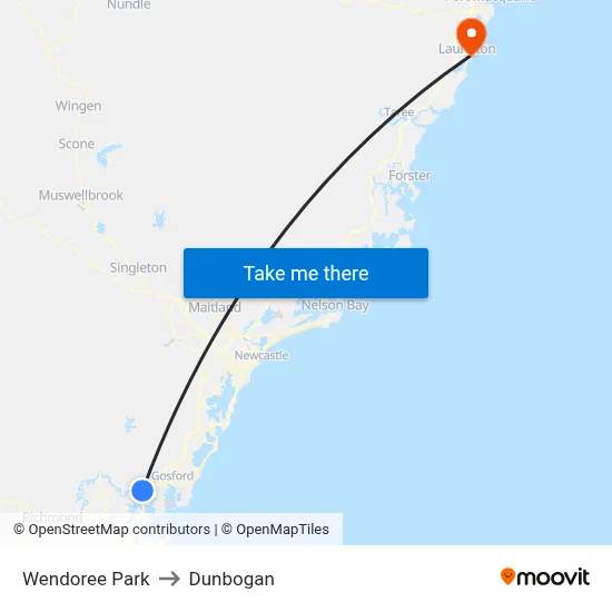 Wendoree Park to Dunbogan map
