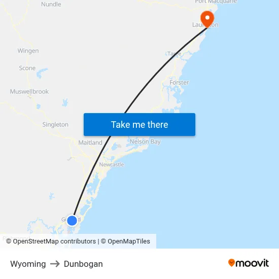 Wyoming to Dunbogan map