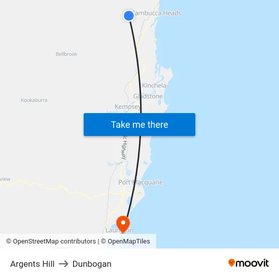 Argents Hill to Dunbogan map