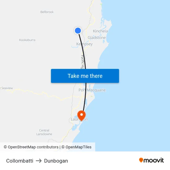 Collombatti to Dunbogan map