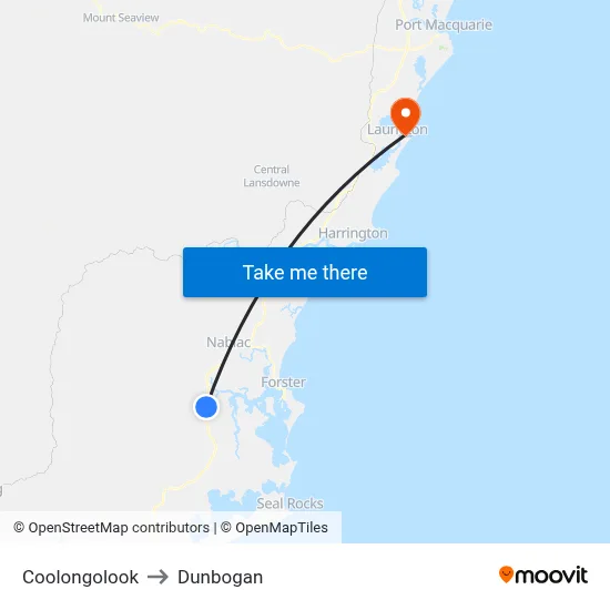 Coolongolook to Dunbogan map