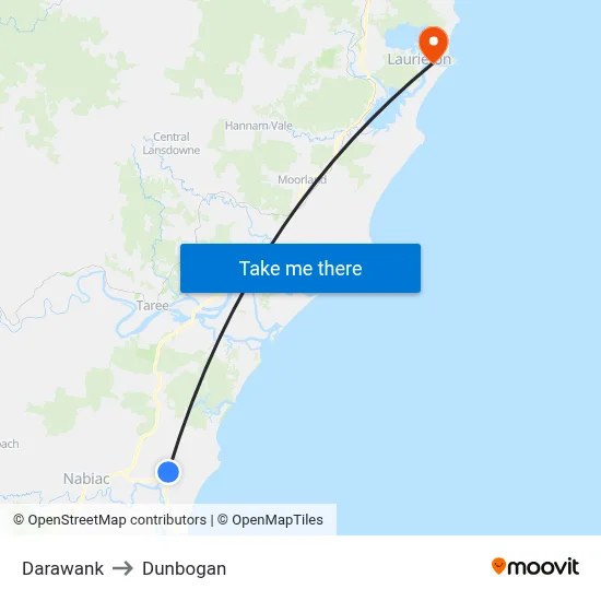 Darawank to Dunbogan map