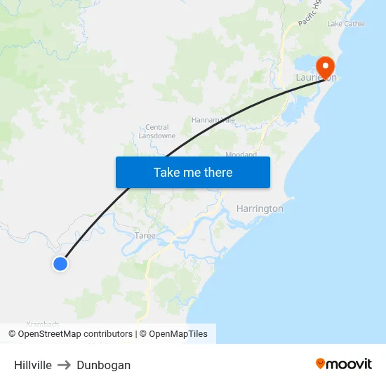 Hillville to Dunbogan map