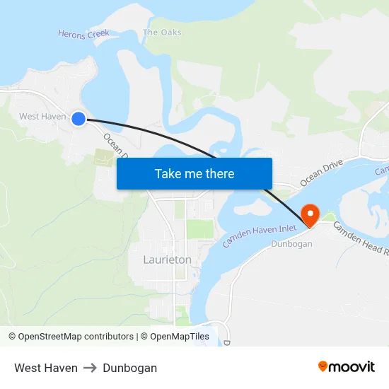 West Haven to Dunbogan map