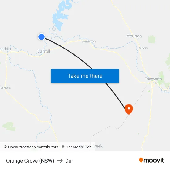 Orange Grove (NSW) to Duri map
