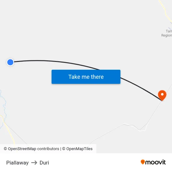 Piallaway to Duri map