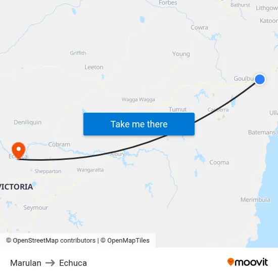 Marulan to Echuca map
