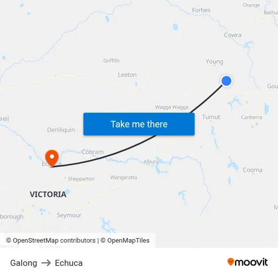 Galong to Echuca map