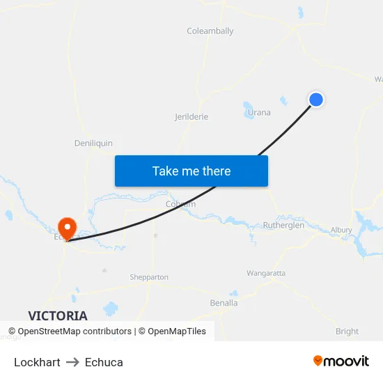 Lockhart to Echuca map