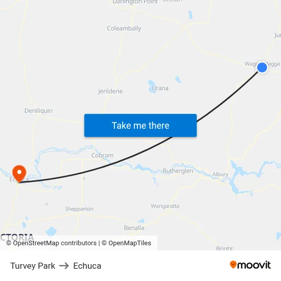 Turvey Park to Echuca map