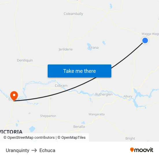 Uranquinty to Echuca map