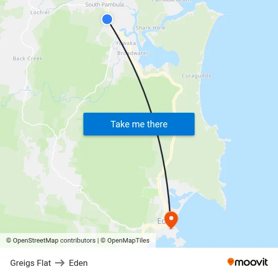 Greigs Flat to Eden map