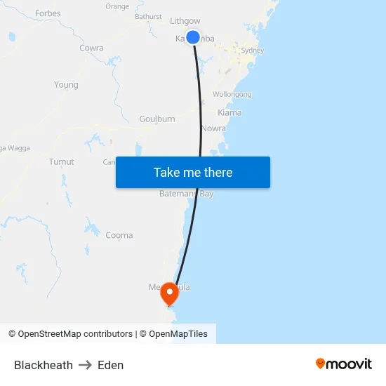 Blackheath to Eden map
