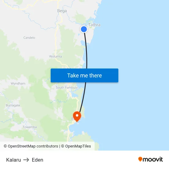 Kalaru to Eden map