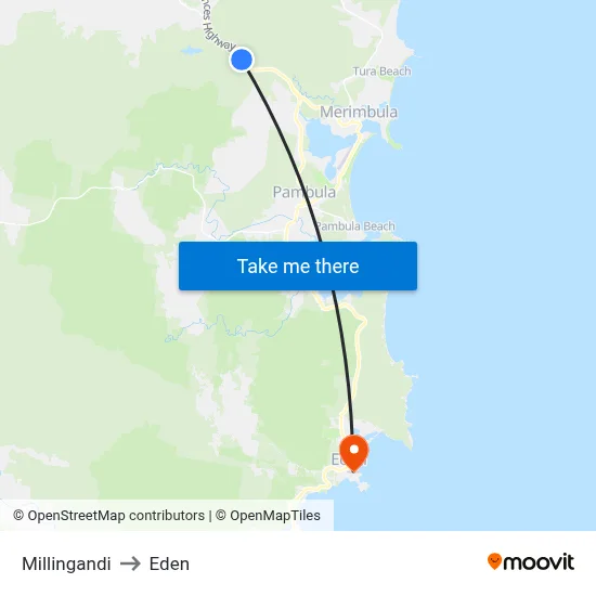 Millingandi to Eden map