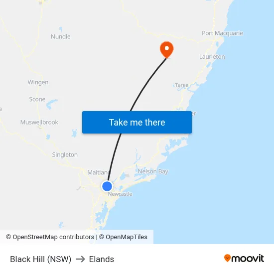 Black Hill (NSW) to Elands map