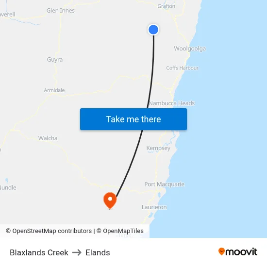 Blaxlands Creek to Elands map