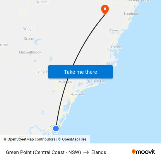 Green Point (Central Coast - NSW) to Elands map