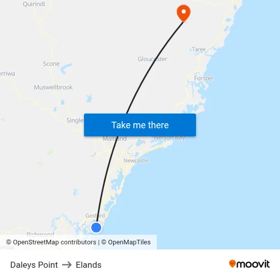 Daleys Point to Elands map