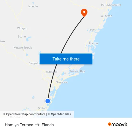 Hamlyn Terrace to Elands map