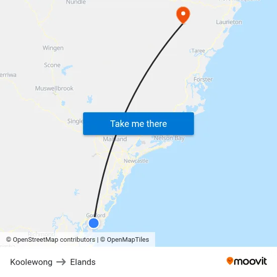 Koolewong to Elands map