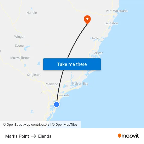 Marks Point to Elands map