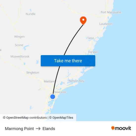 Marmong Point to Elands map