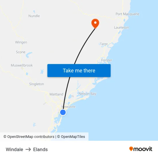 Windale to Elands map