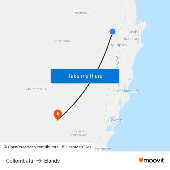 Collombatti to Elands map