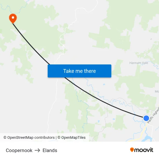 Coopernook to Elands map