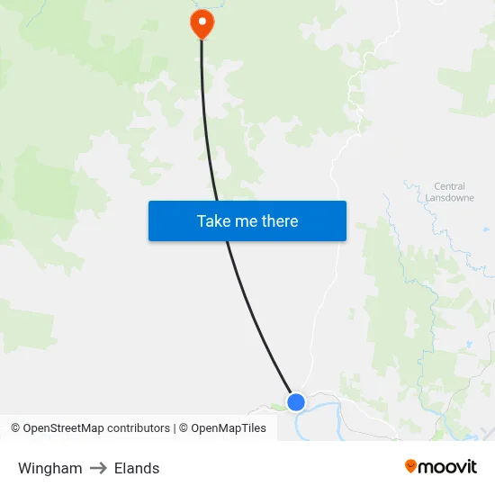 Wingham to Elands map