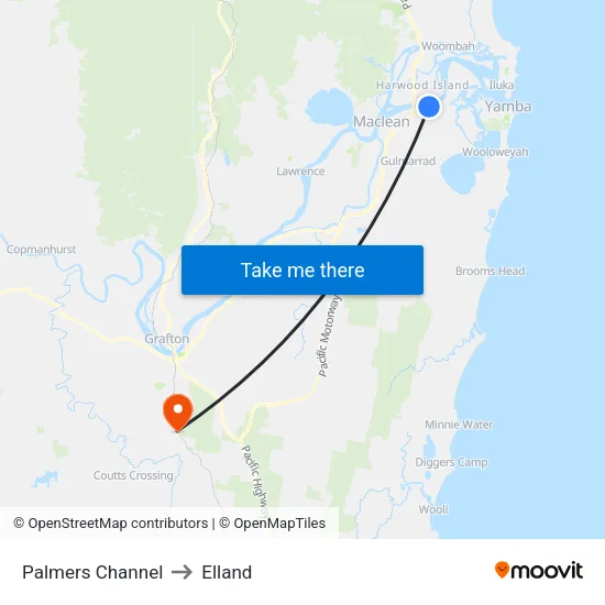 Palmers Channel to Elland map