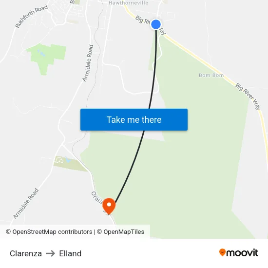 Clarenza to Elland map