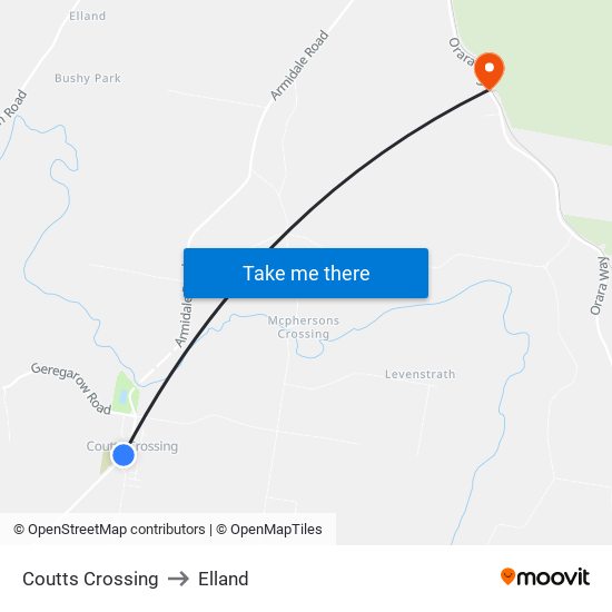 Coutts Crossing to Elland map