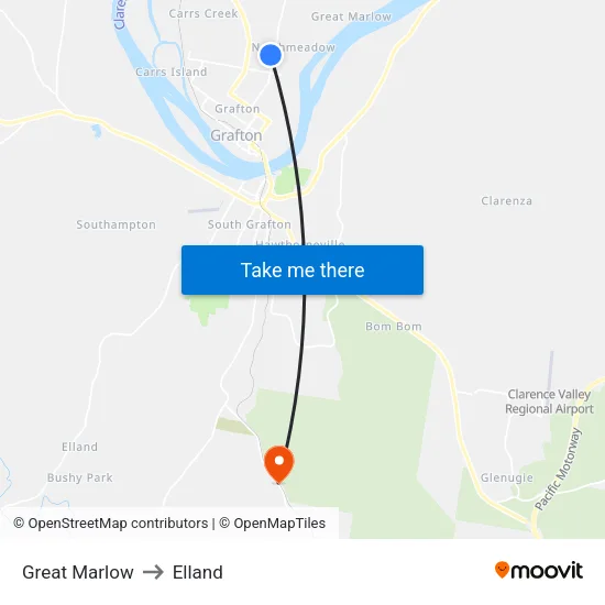 Great Marlow to Elland map