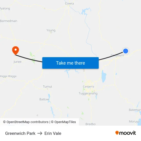 Greenwich Park to Erin Vale map