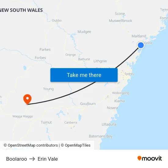 Boolaroo to Erin Vale map