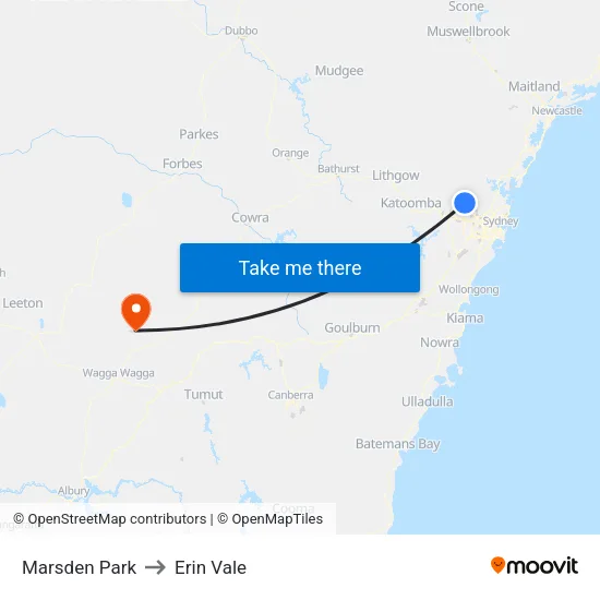 Marsden Park to Erin Vale map
