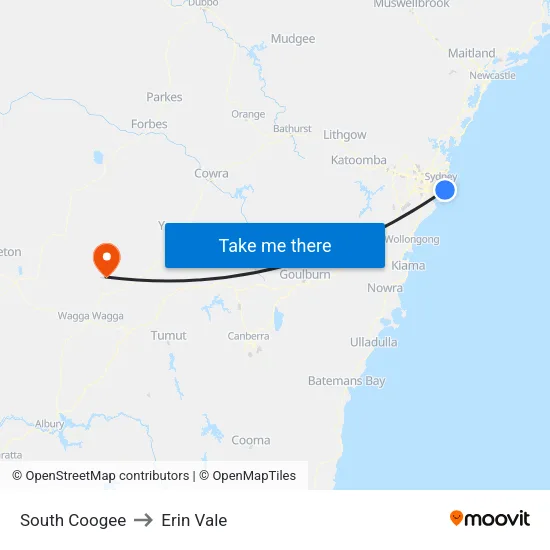 South Coogee to Erin Vale map